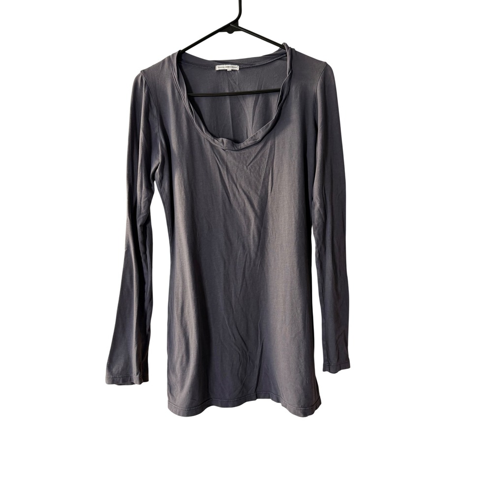 James Perse Standard Long Sleeve Scoop Neck Tee Size 3